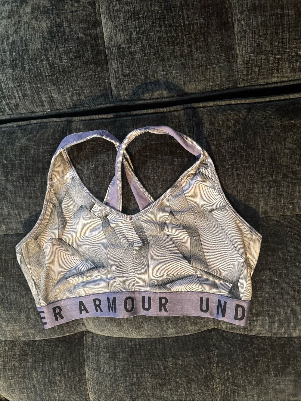 Under Armour Lavender and Gray Crossback Sports Bra